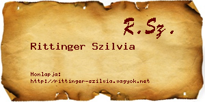 Rittinger Szilvia névjegykártya